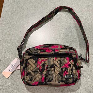 Lug Quilted Nylon Camouflage Carousel Crossbody Bag